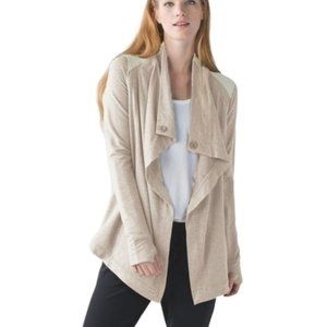 Lululemon Coast Wrap Heathered Beige Cream  Womens Open Front